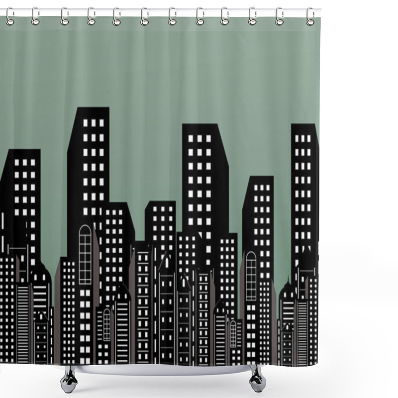 Personality  Vector Buildings Background Shower Curtains