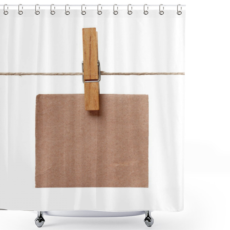 Personality  Clothes Peg And Note Paper On Clothes Line Rope Shower Curtains