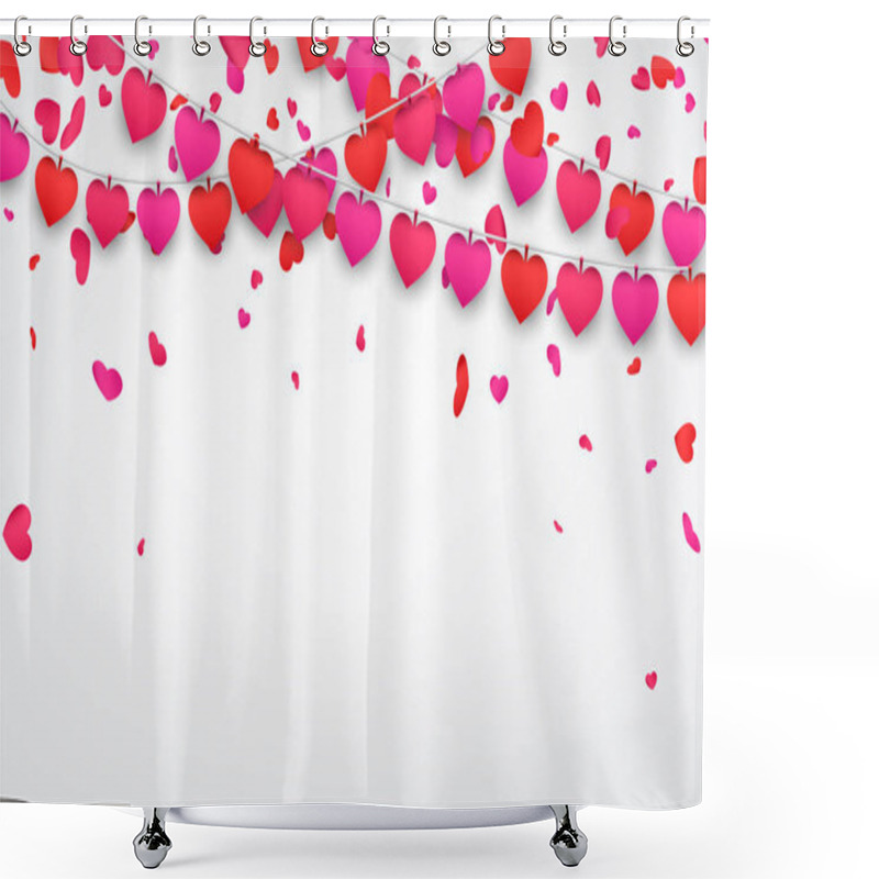 Personality  Valentines Day Template With Hearts Shower Curtains