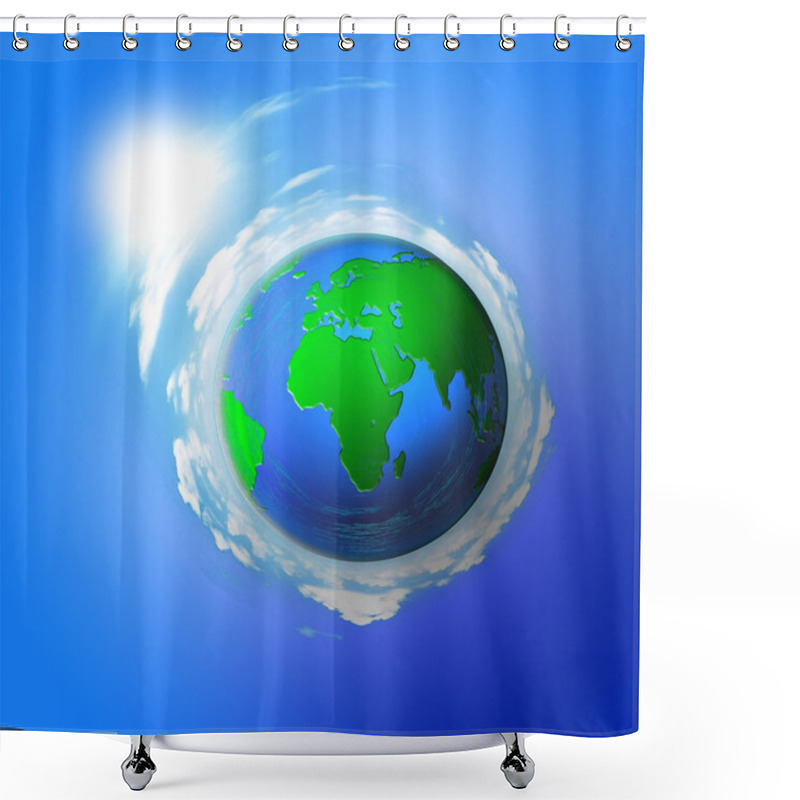 Personality  Planet Earth In The Blue Sky Shower Curtains