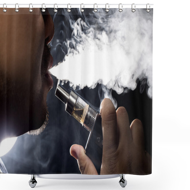 Personality  Man Smoking Electronic Cigarette Shower Curtains