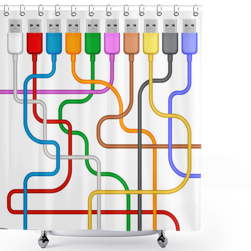 Personality  Usb Plugs Shower Curtains