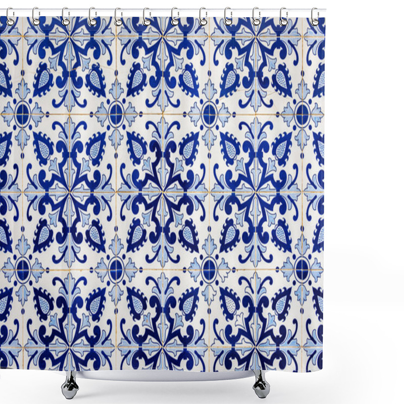 Personality  Traditional Azulejos In Tavira Shower Curtains