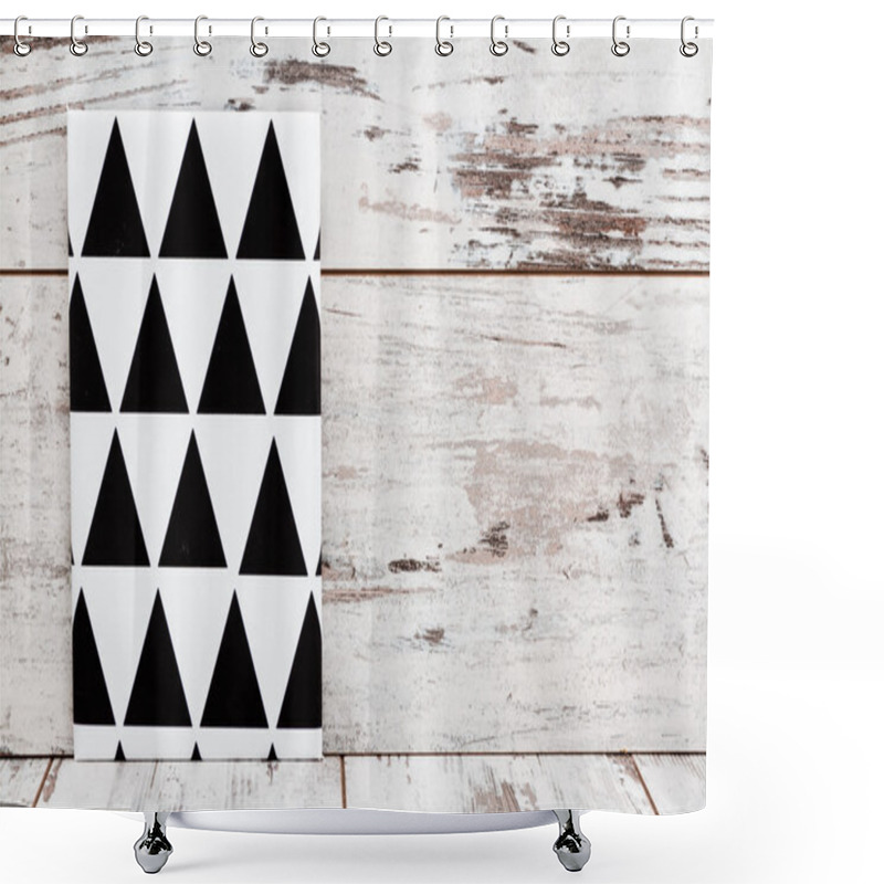 Personality  Black And White Geometric Canvas Shower Curtains