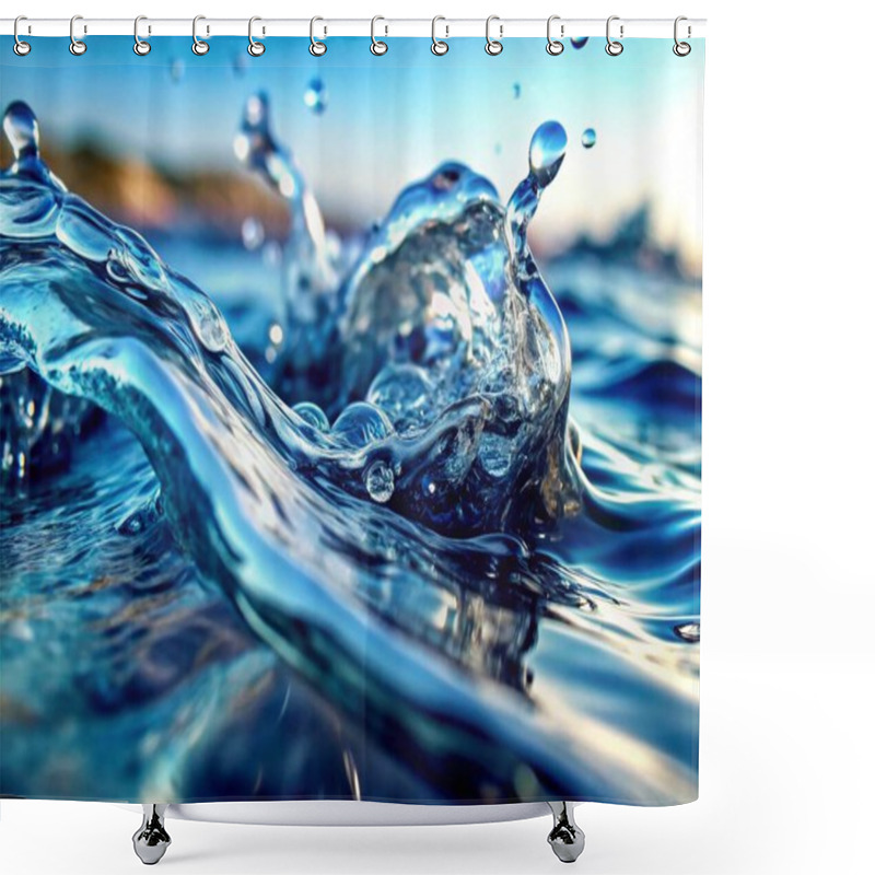 Personality  Close-Up Rippling Water Movement Graphic For Spa And Wellness Backgrounds In High-Resolution Shower Curtains