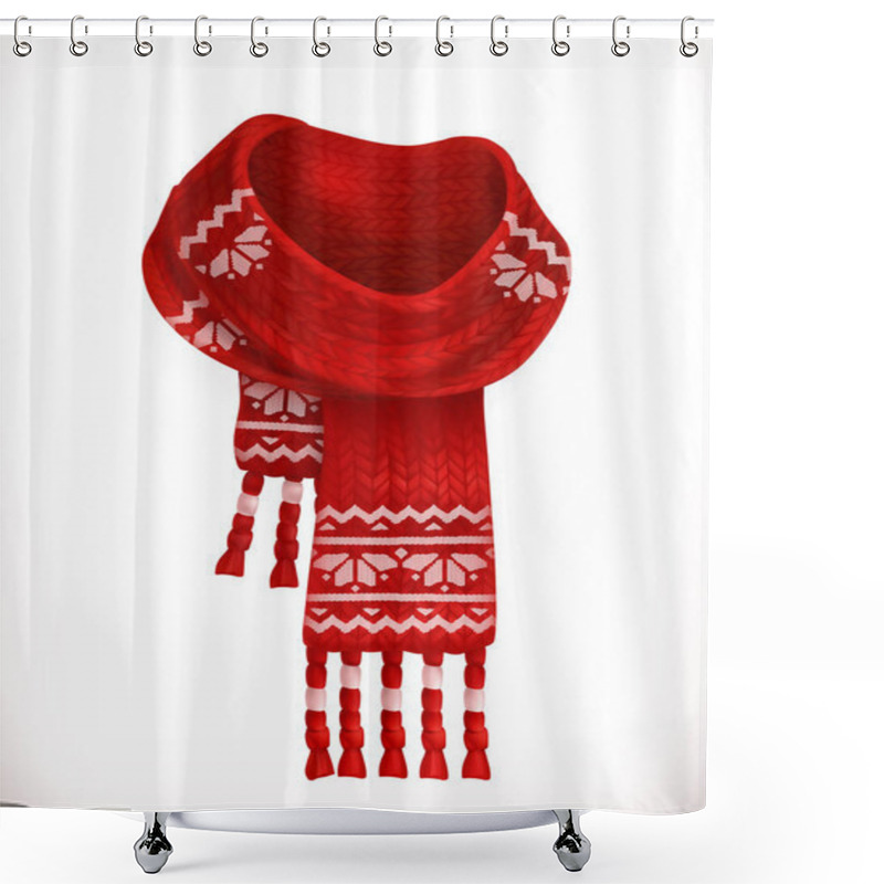 Personality  Winter Scarf. 3d Vector Icon Shower Curtains