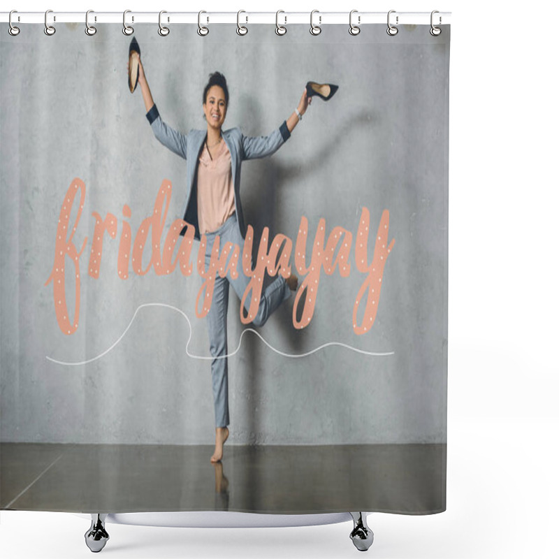 Personality  African American Businesswoman In Suit Shower Curtains