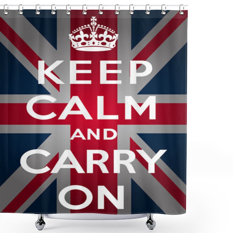 Personality  Keep Calm And Carry On - Union Jack Shower Curtains