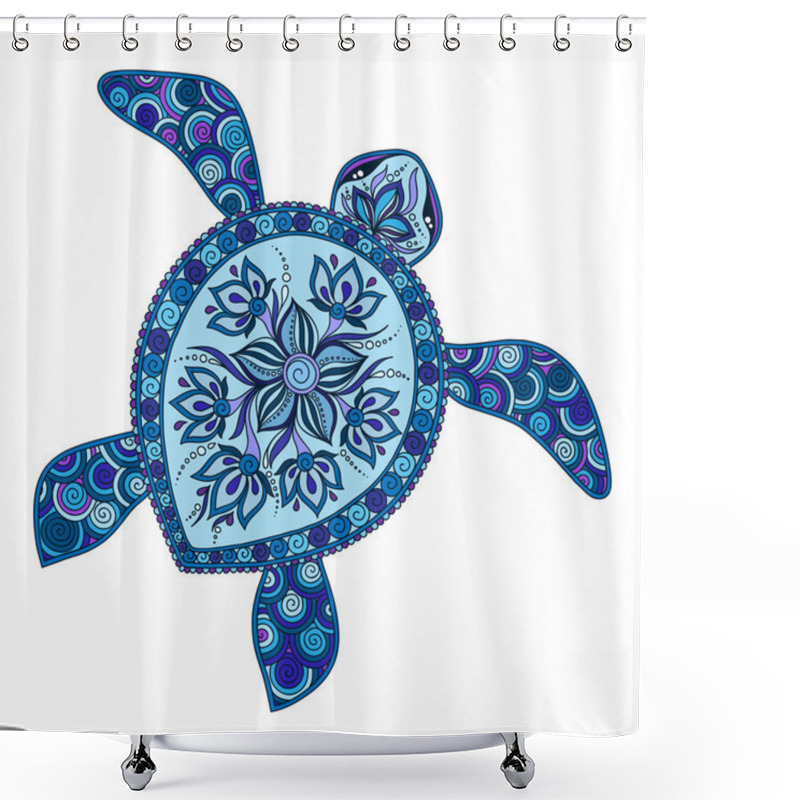 Personality  Decorative Graphic Turtle, Tattoo Style Shower Curtains