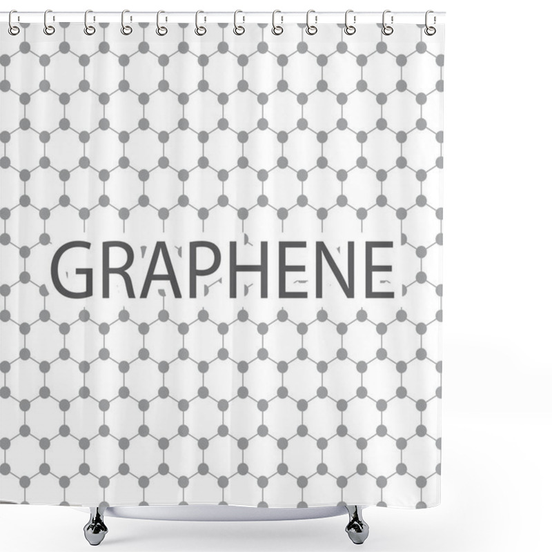 Personality  Graphene Seamless Pattern. Carbon Lattice. Black Graphene On White Background. Abstract Background. Graphene Structure For Your Business Project. Vector Illustration Shower Curtains