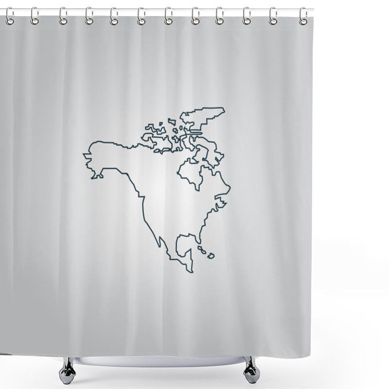 Personality  North America Map Shower Curtains