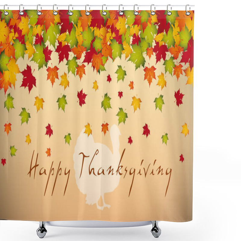 Personality  Happy Thanksgiving. Background From Autumn Leaves Close Up. Shower Curtains