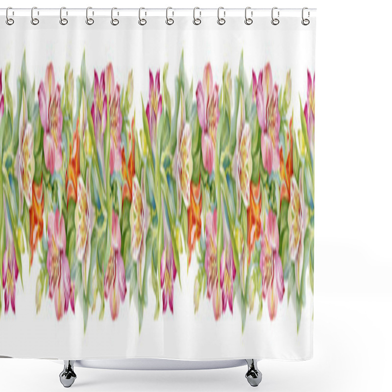 Personality  Alstroemeria Pattern Shower Curtains