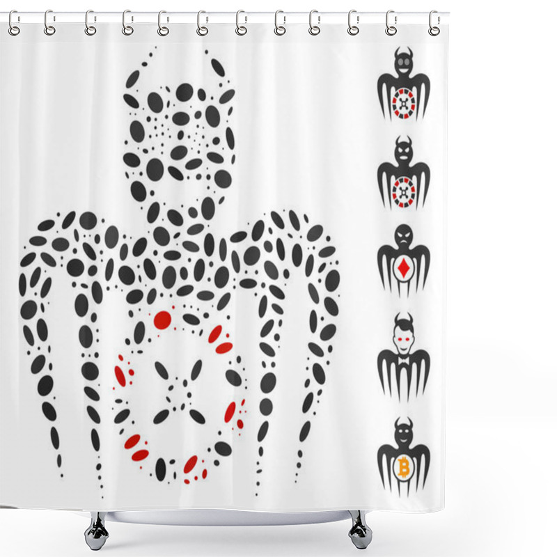 Personality  Oval Collage Roulette Mad Spectre Devil Shower Curtains