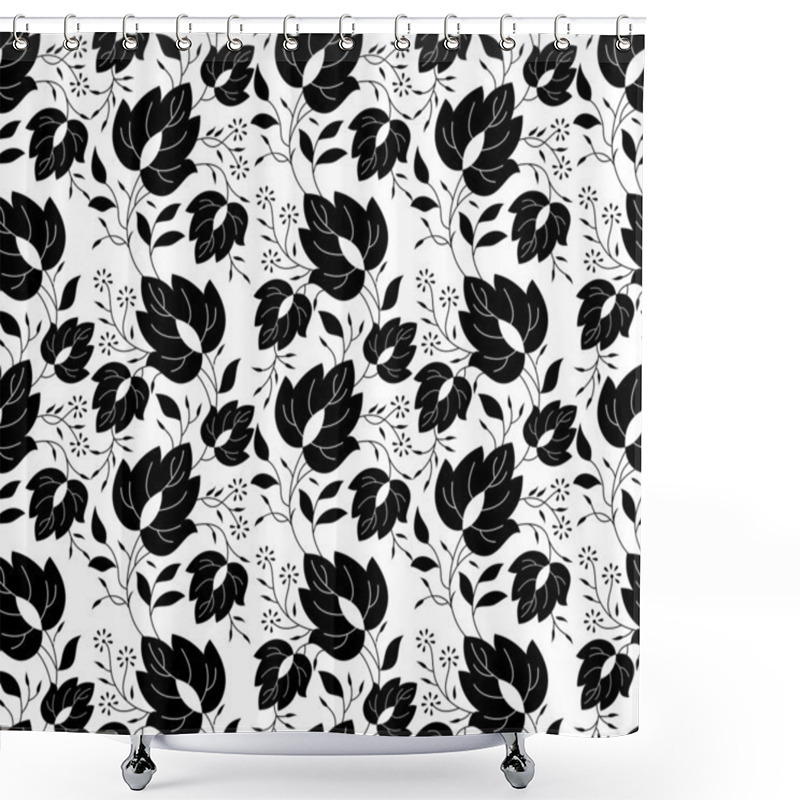 Personality  Seamless Leaves Pattern Shower Curtains