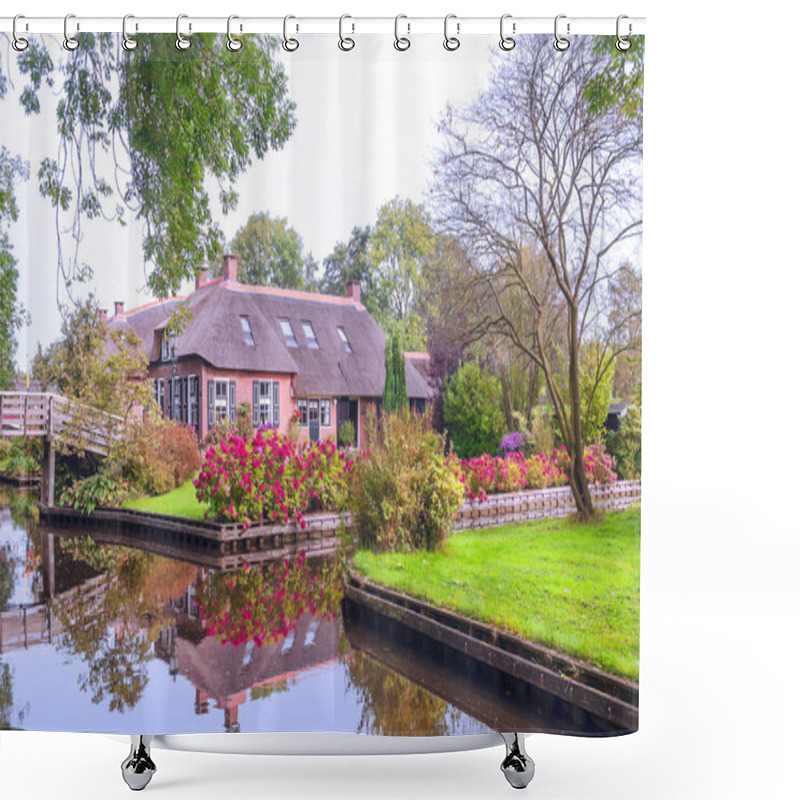 Personality  Giethoorn, Village Of Holland With Canals And Rural Houses On A Cloudy Day Shower Curtains