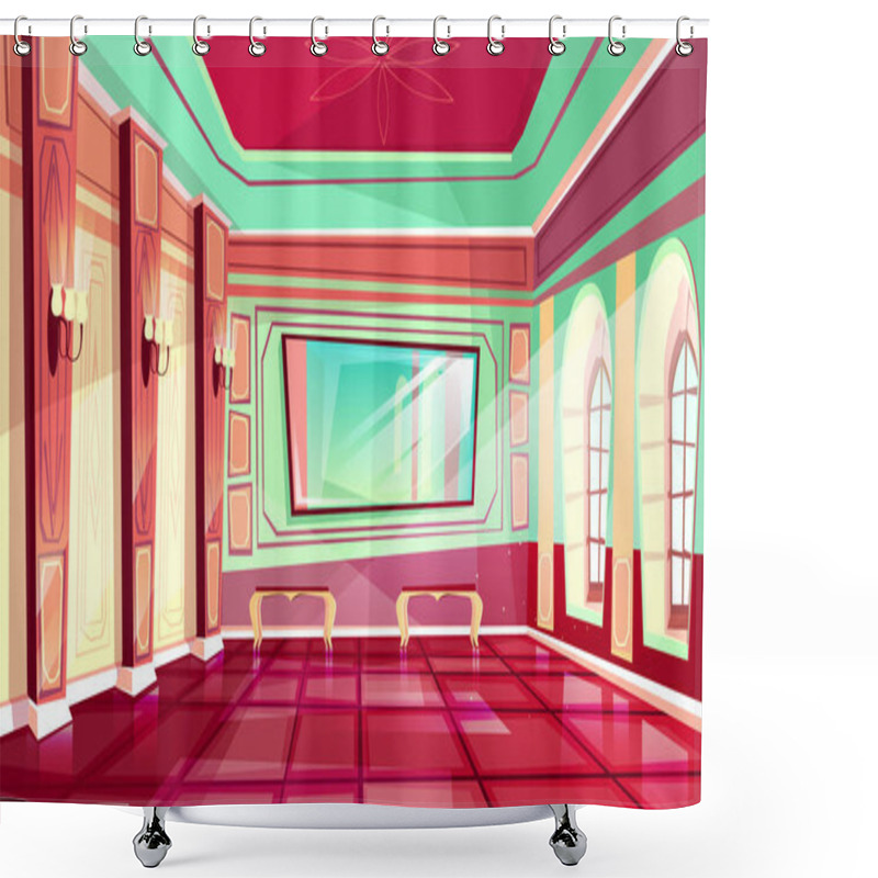 Personality  Ballroom Of Royal Palace Hall Vector Illustration Shower Curtains