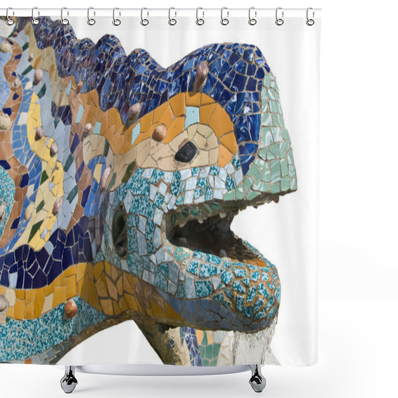 Personality  The Famous Chamaeleon In Parc Guell Styled By Antonio Gaudi Shower Curtains