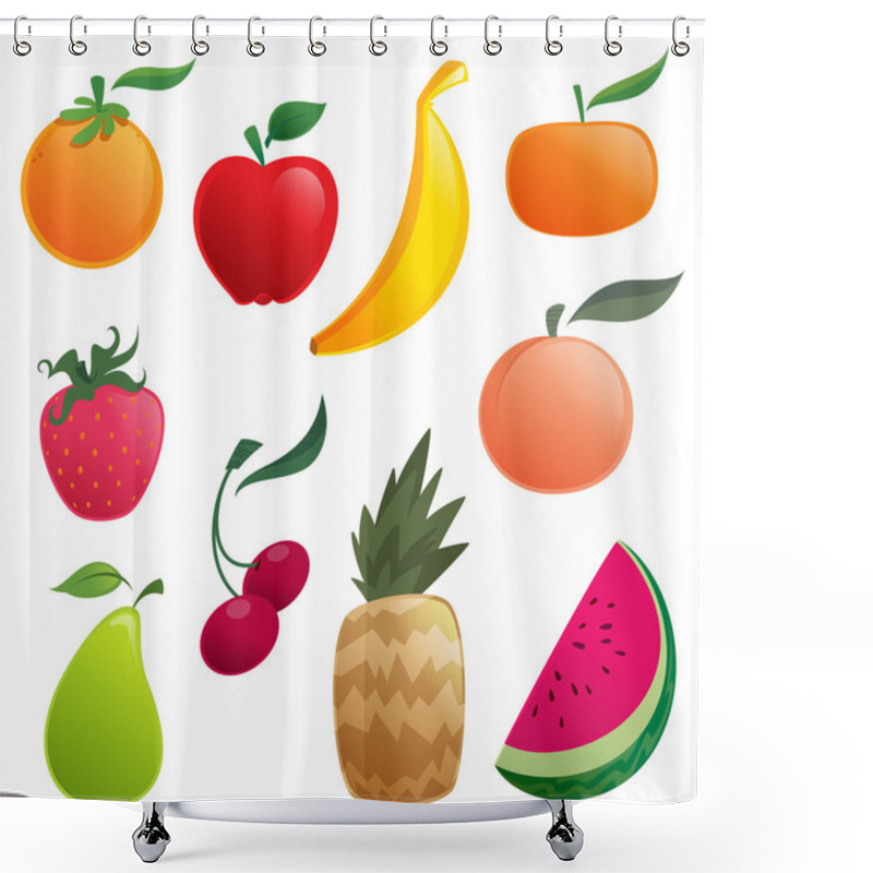 Personality  Shinny Cartoon Fruits Shower Curtains