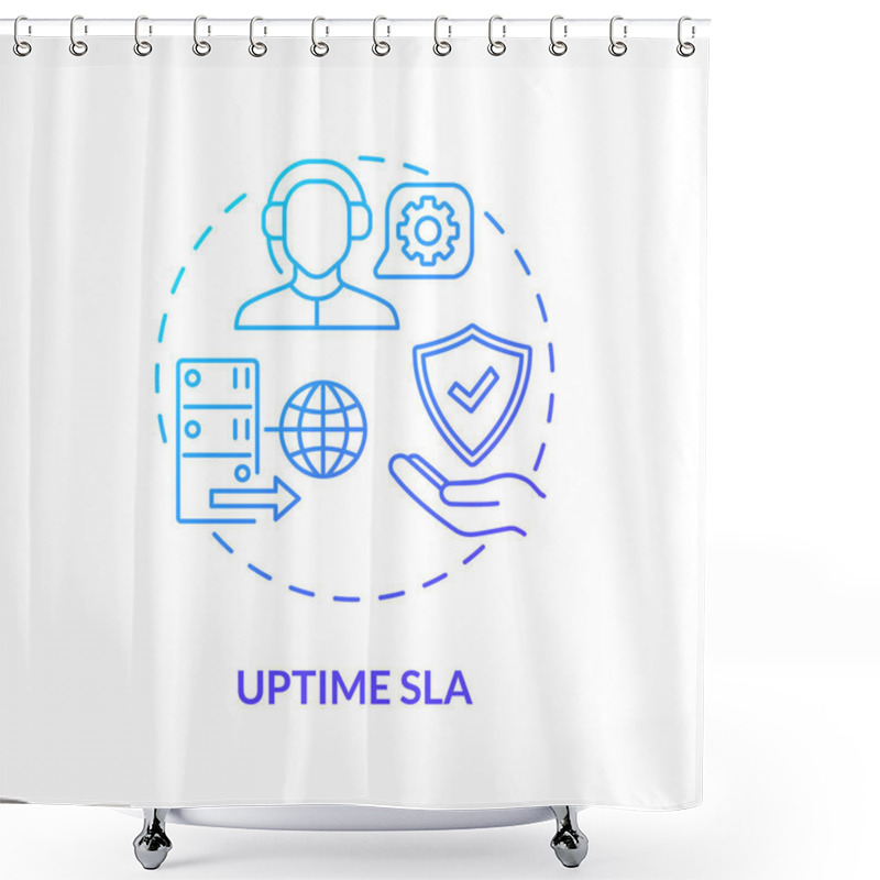 Personality  Uptime SLA Concept Icon. Security Parameter Idea Thin Line Illustration. Hosting Provider Quality Measuring. Maintenance And Response Time. Vector Isolated Outline RGB Color Drawing Shower Curtains