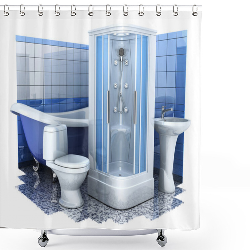 Personality  Bathroom Equipment 3d Shower Curtains