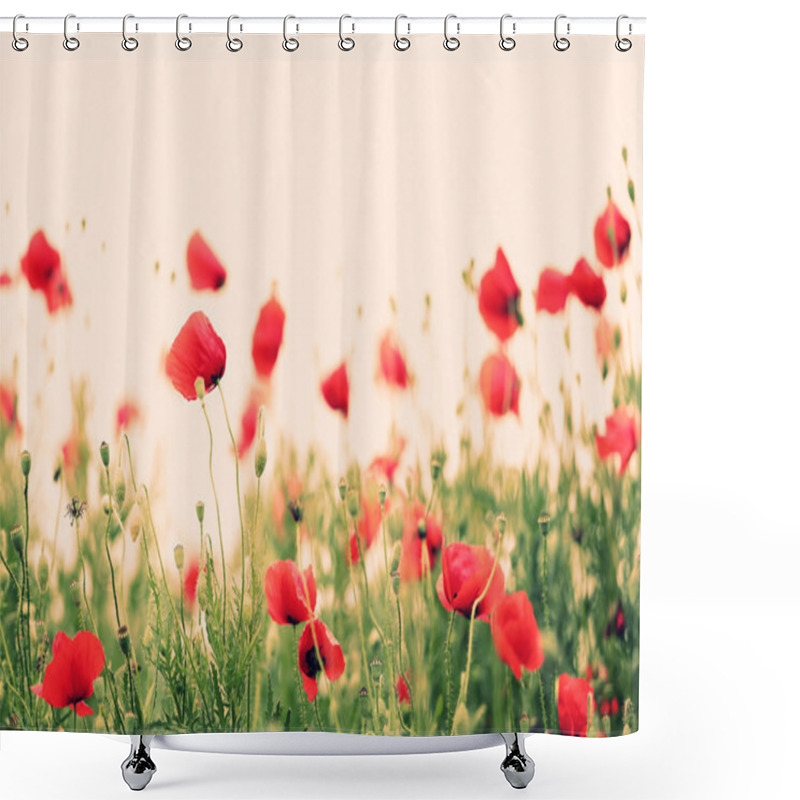 Personality  Poppy Flowers, Outdoors Shower Curtains