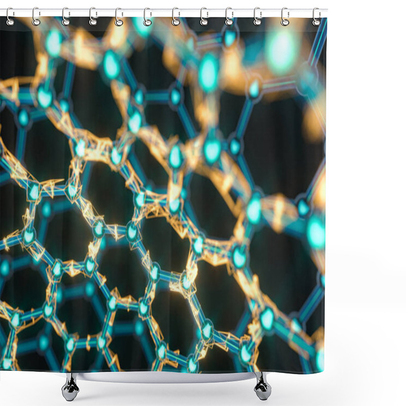 Personality  Cells And Biological Chain,molecules And Abstract Conception,3d Rendering. Shower Curtains