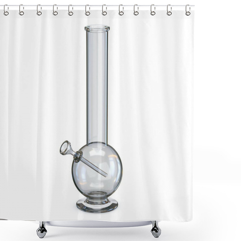 Personality  Simple Transparent Glass Bong 3D Render Illustration Isolated On White Background Shower Curtains