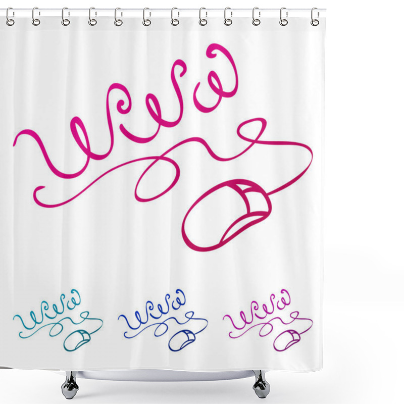 Personality  Computer Mouse Icons 2 Shower Curtains