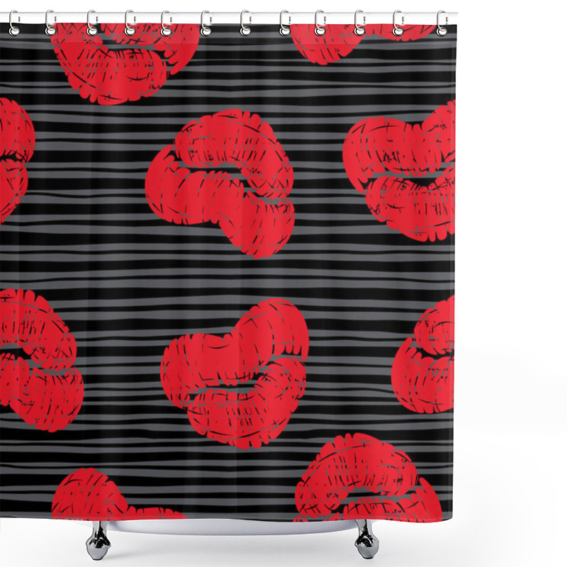 Personality  Print Kisses Lips Pattern Shower Curtains