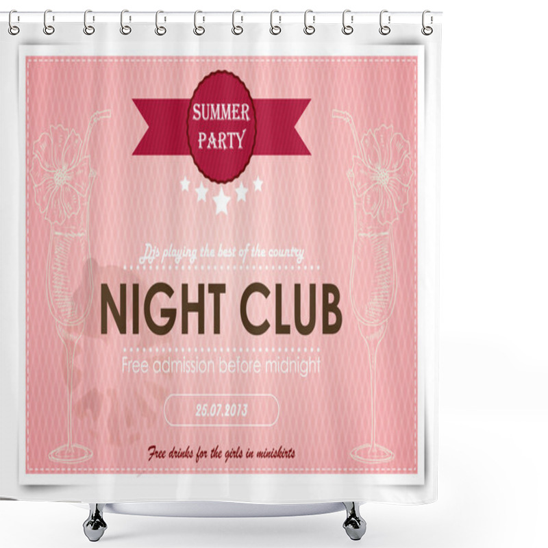 Personality  Poster For An Event In A Nightclub. Vector Illustration Shower Curtains