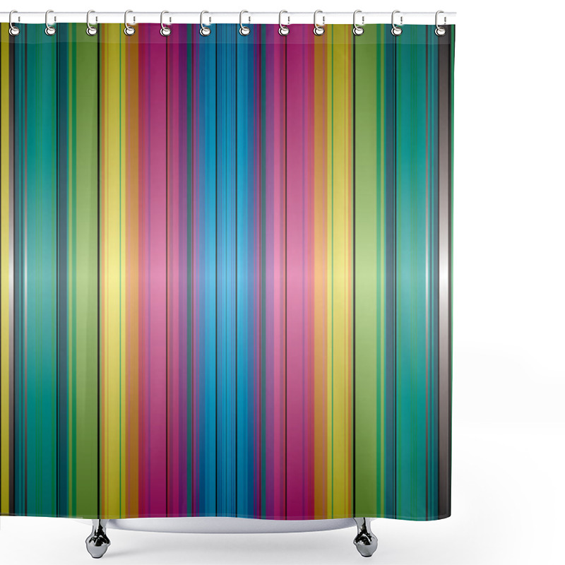 Personality  Rainbow Band Background Shower Curtains