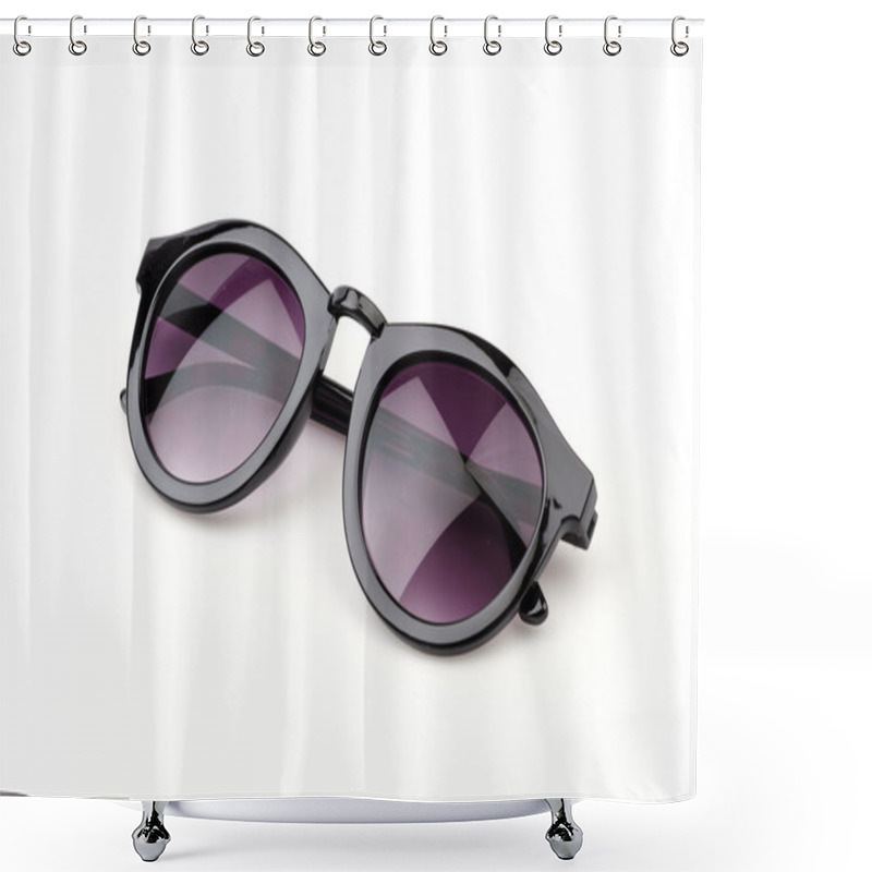 Personality  Sunglasses Isolated White Background Shower Curtains