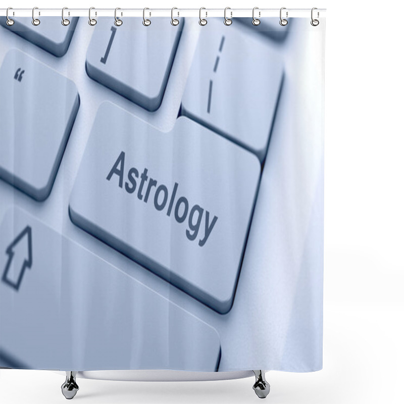 Personality  Astrology Word Button On Computer Keyboard Shower Curtains