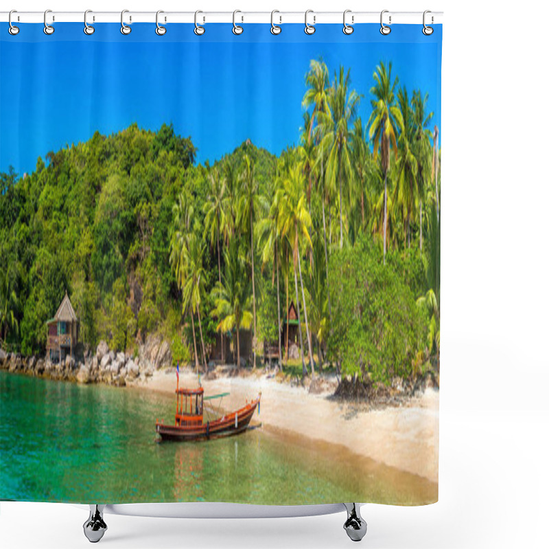 Personality  Panorama Of  Sai Nuan Beach At Koh Tao Island, Thailand Shower Curtains