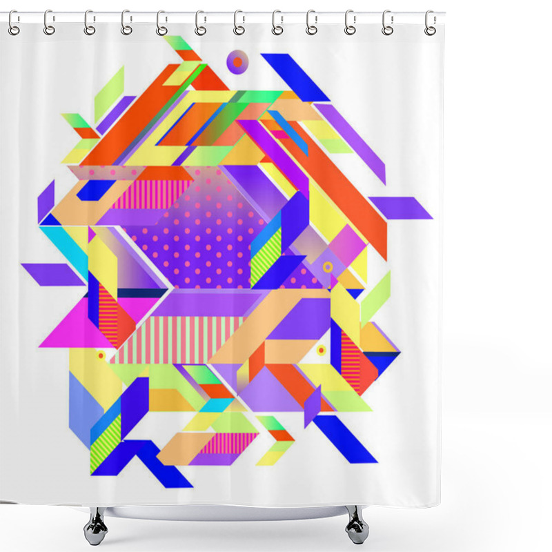 Personality  Vector Of Triangle Geometric 3d Forms. Modern Info Banner Abstract Backgrounds For Poster, Message Presentations Or Identity Layouts. Graphic Template And Ideas. Shower Curtains