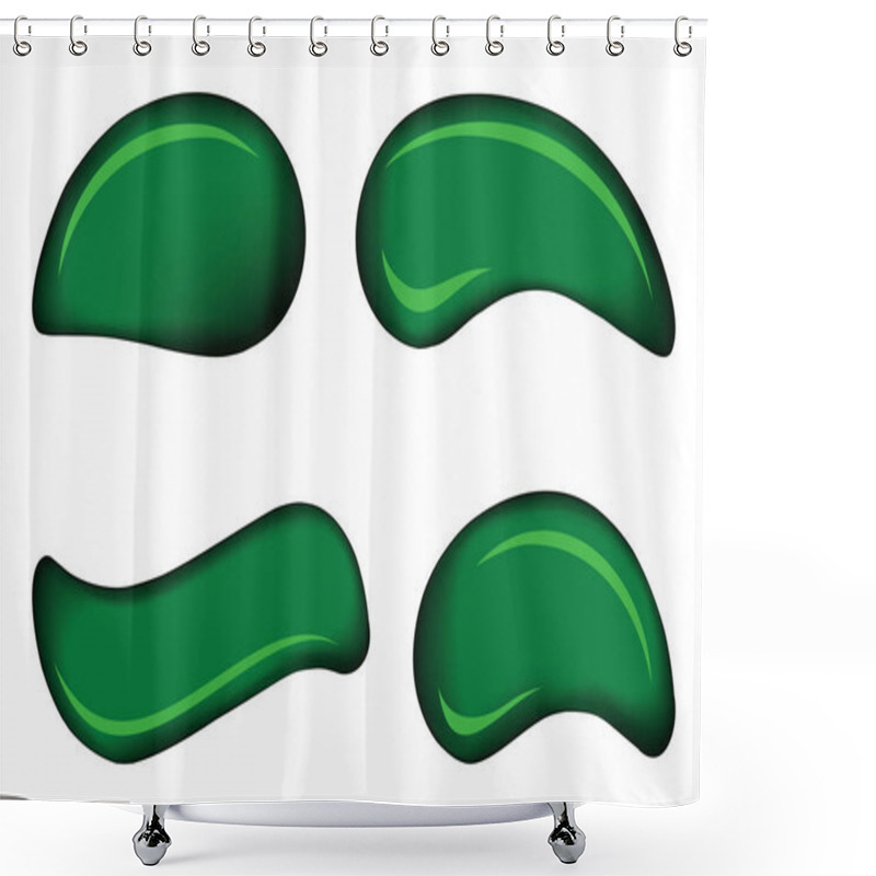 Personality  Green Vector Drops Shower Curtains