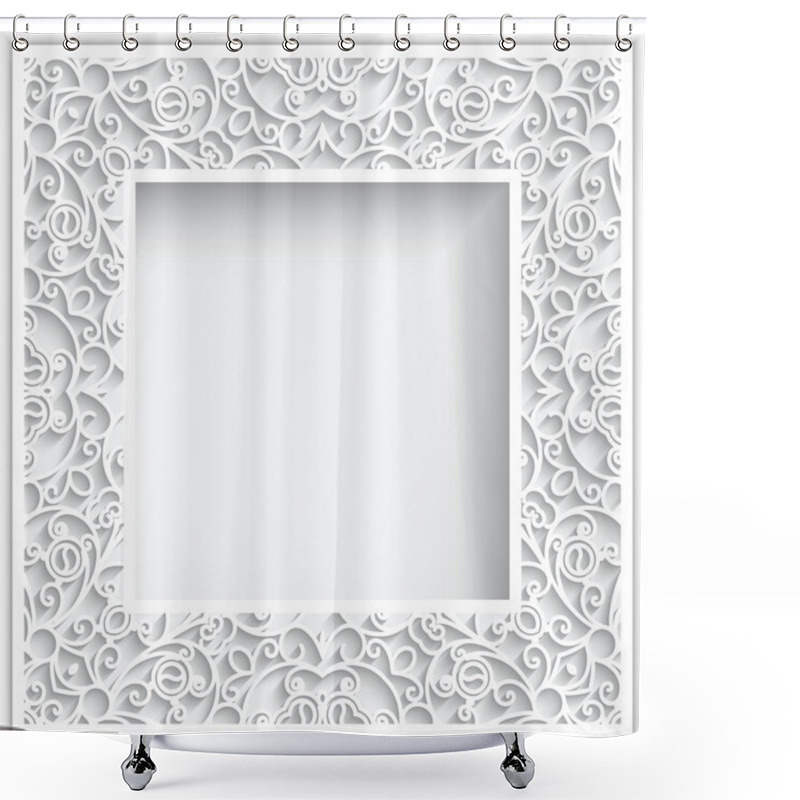 Personality  Square Paper Frame Shower Curtains