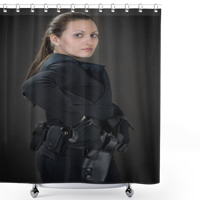 Personality  Police Woman Shower Curtains