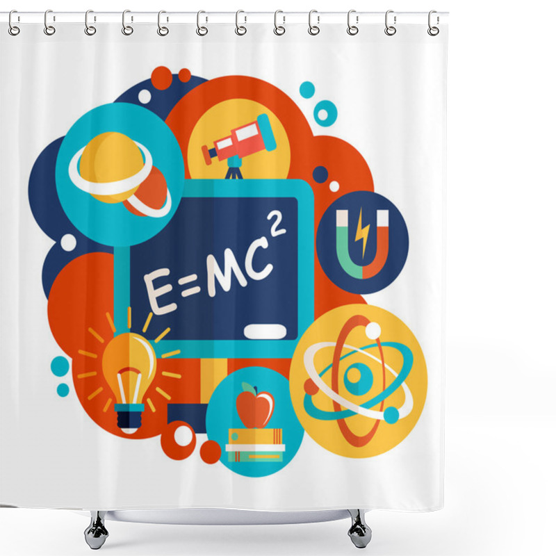 Personality  Physics Science Flat Design Shower Curtains