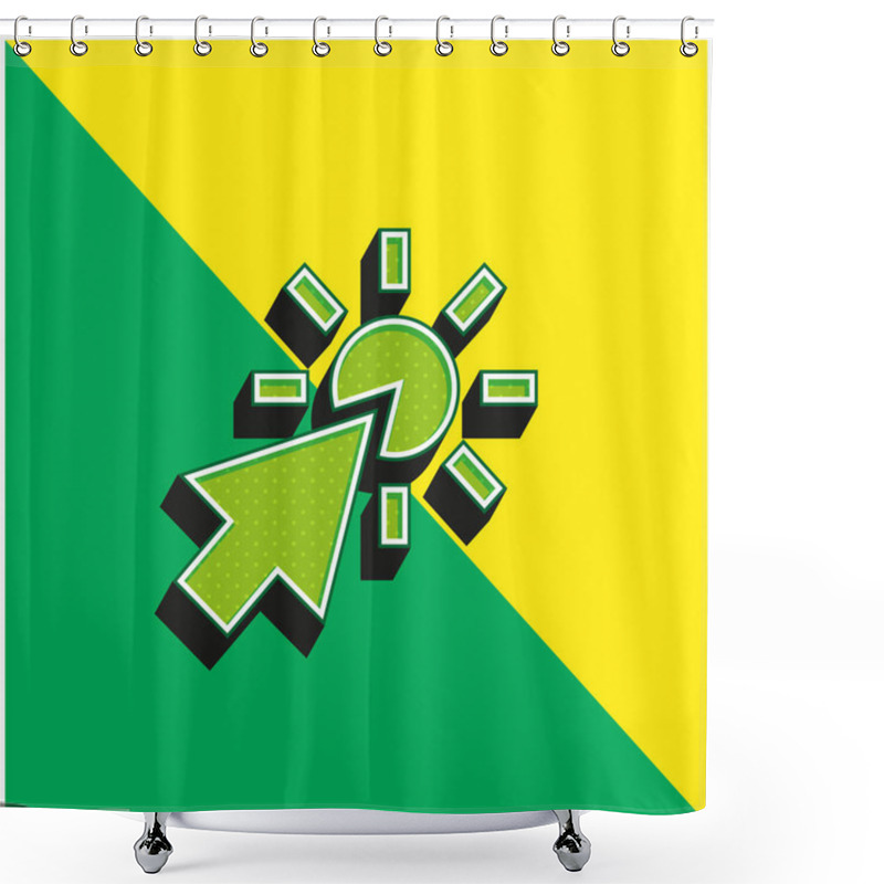 Personality  Arrow Green And Yellow Modern 3d Vector Icon Logo Shower Curtains