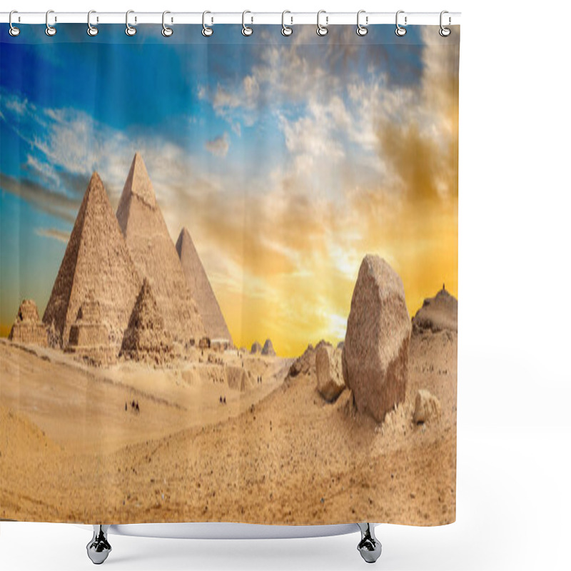 Personality  Egypt Desert Panorama Shower Curtains