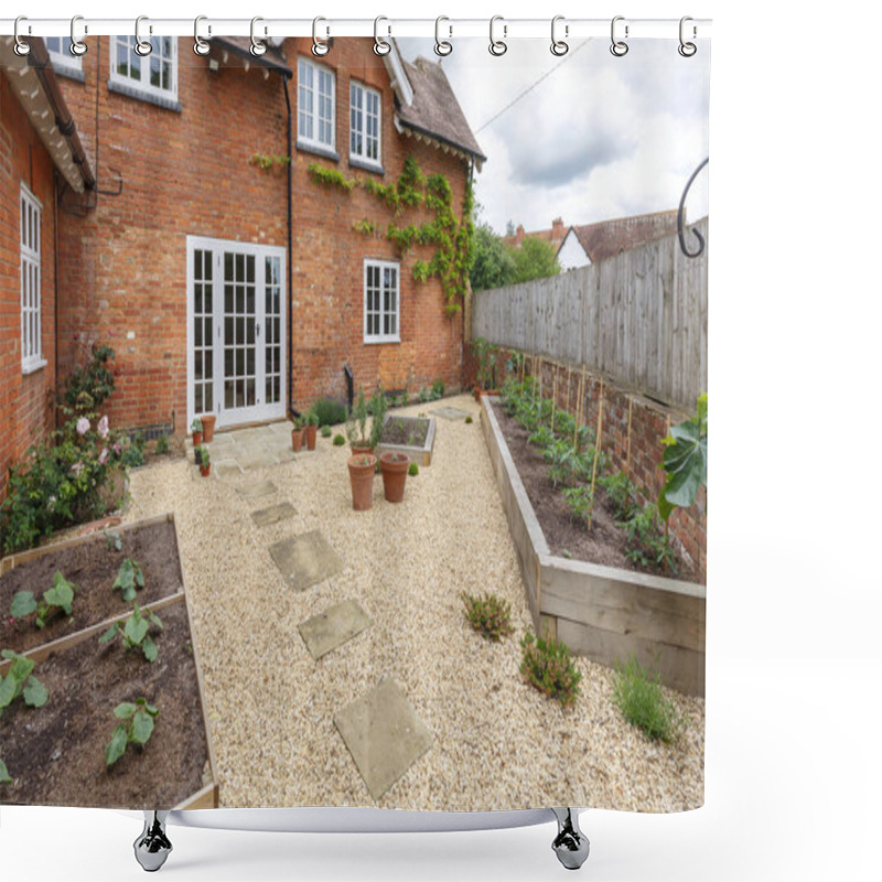 Personality  Garden Terrace With French Doors Shower Curtains