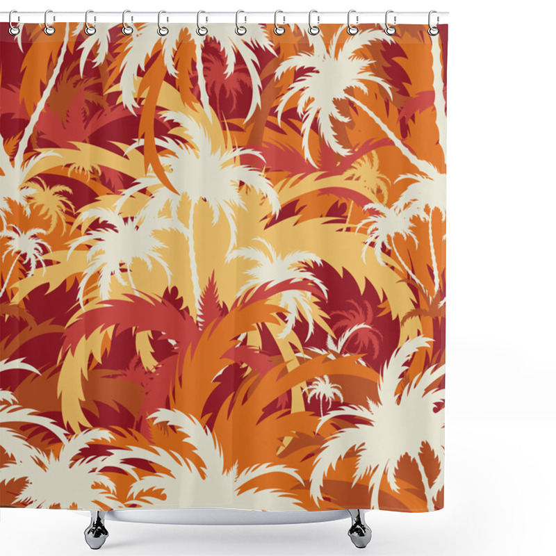 Personality  Palm Trees,seamless Background Shower Curtains