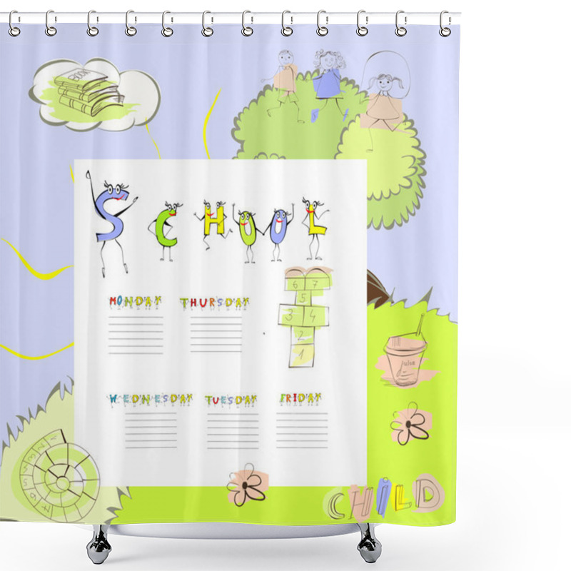 Personality  Template For School Schedule Shower Curtains