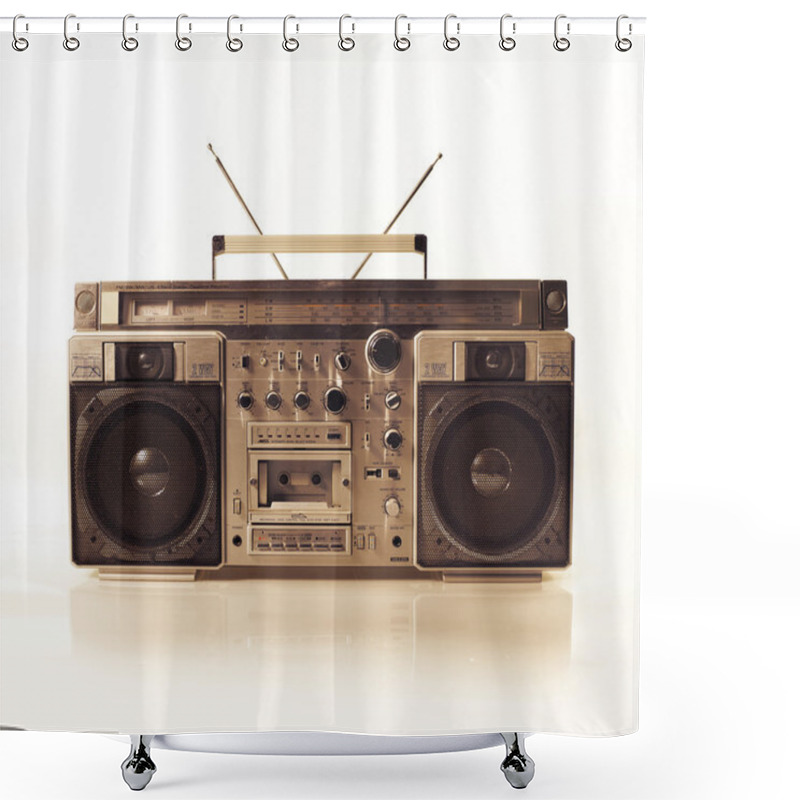 Personality  Retro Ghettoblaster Shower Curtains