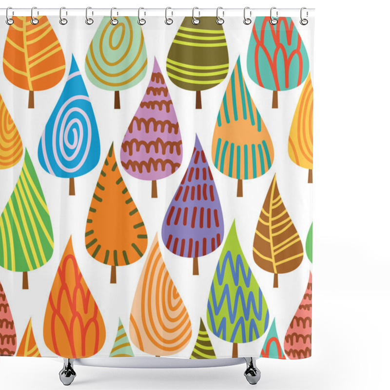 Personality  Seamless Pattern With Leaves Shower Curtains