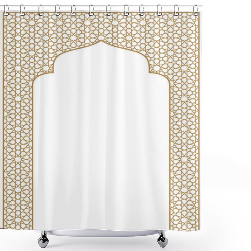 Personality  Rectangular Frame With Traditional Arabic Ornament For Invitation Card.Proportion A4. Shower Curtains