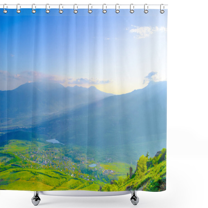 Personality  Beautiful Mountain Valley With Sunlight Shower Curtains