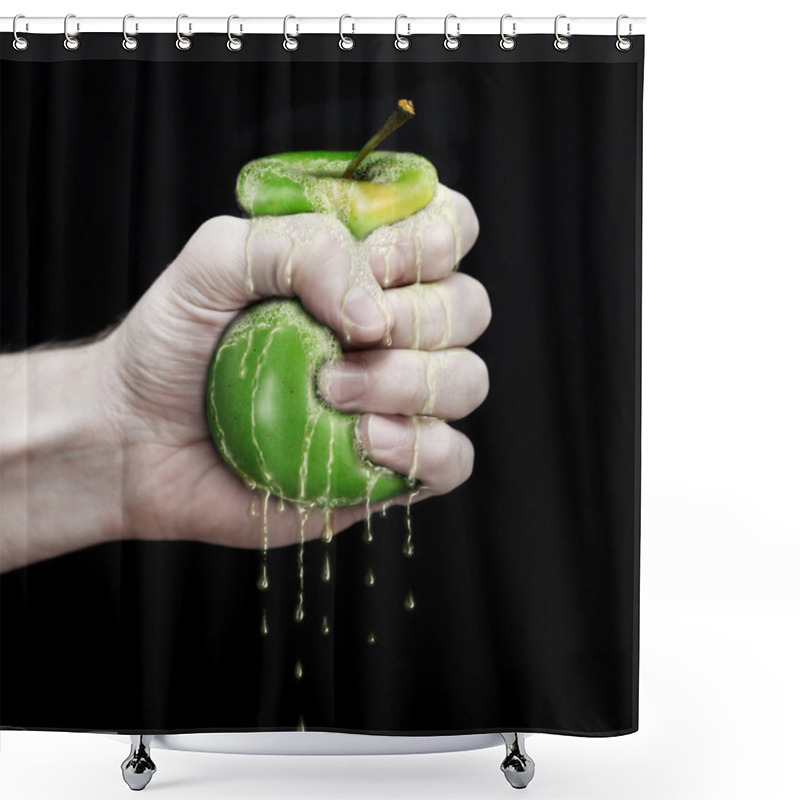 Personality  Hand And Apple Shower Curtains